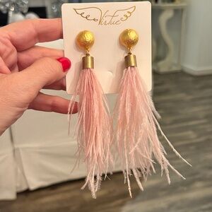 Pink Feather Earrings